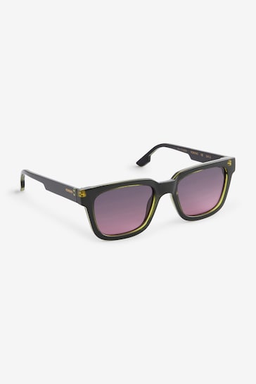 Green and Purple Wayfarer Polarised Sunglasses