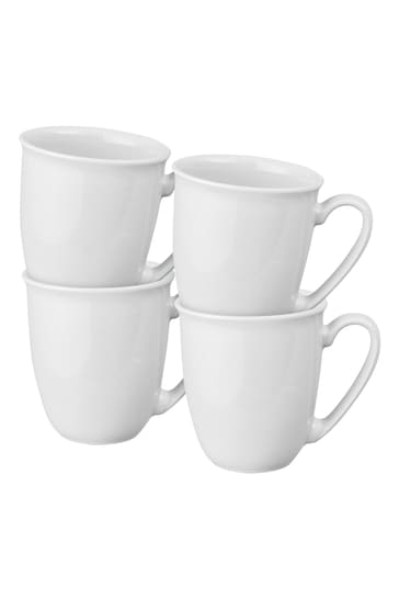 Denby White Elements Set of 4 Coffee Mugs