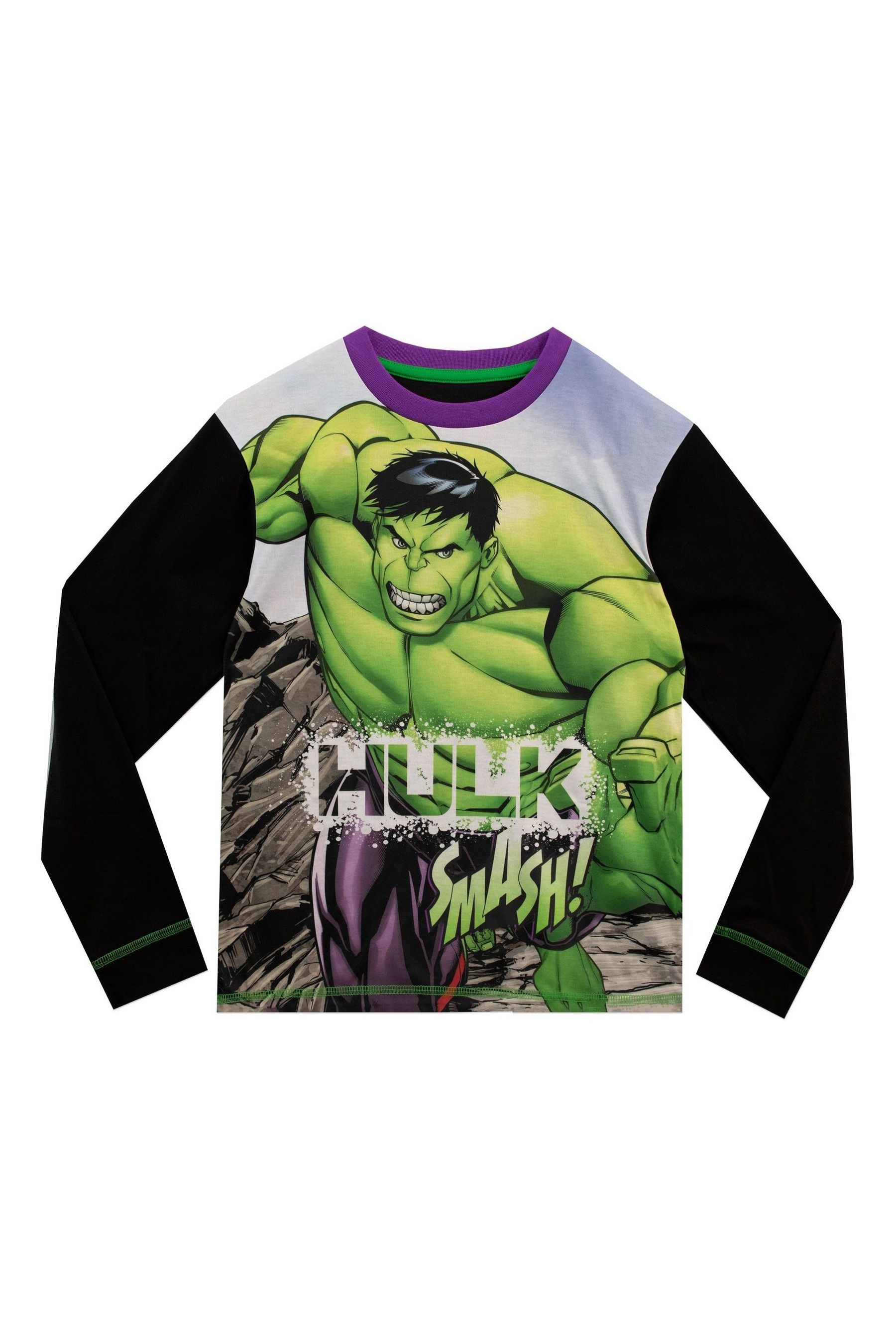 Buy Character Green Hulk Marvel Printed Long Sleeve Pyjamas from