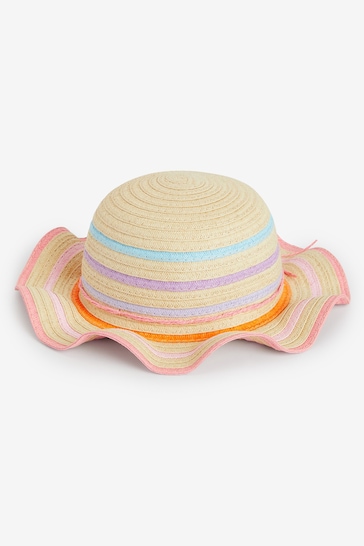 Natural Rainbow Stripe Straw Hat (1-10yrs)