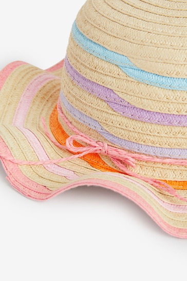 Natural Rainbow Stripe Straw Hat (1-10yrs)