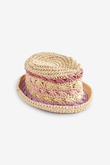 Purple Stripe Straw Hat (3mths-16yrs)