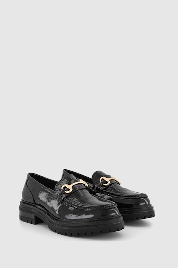 Office Black Franks Patent Leather Chunky Snaffle Loafers
