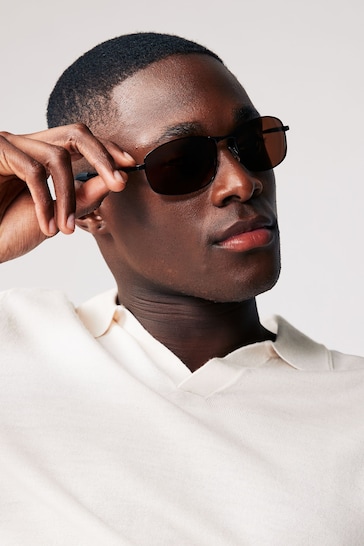 Black and Brown Classic Polarised Sunglasses