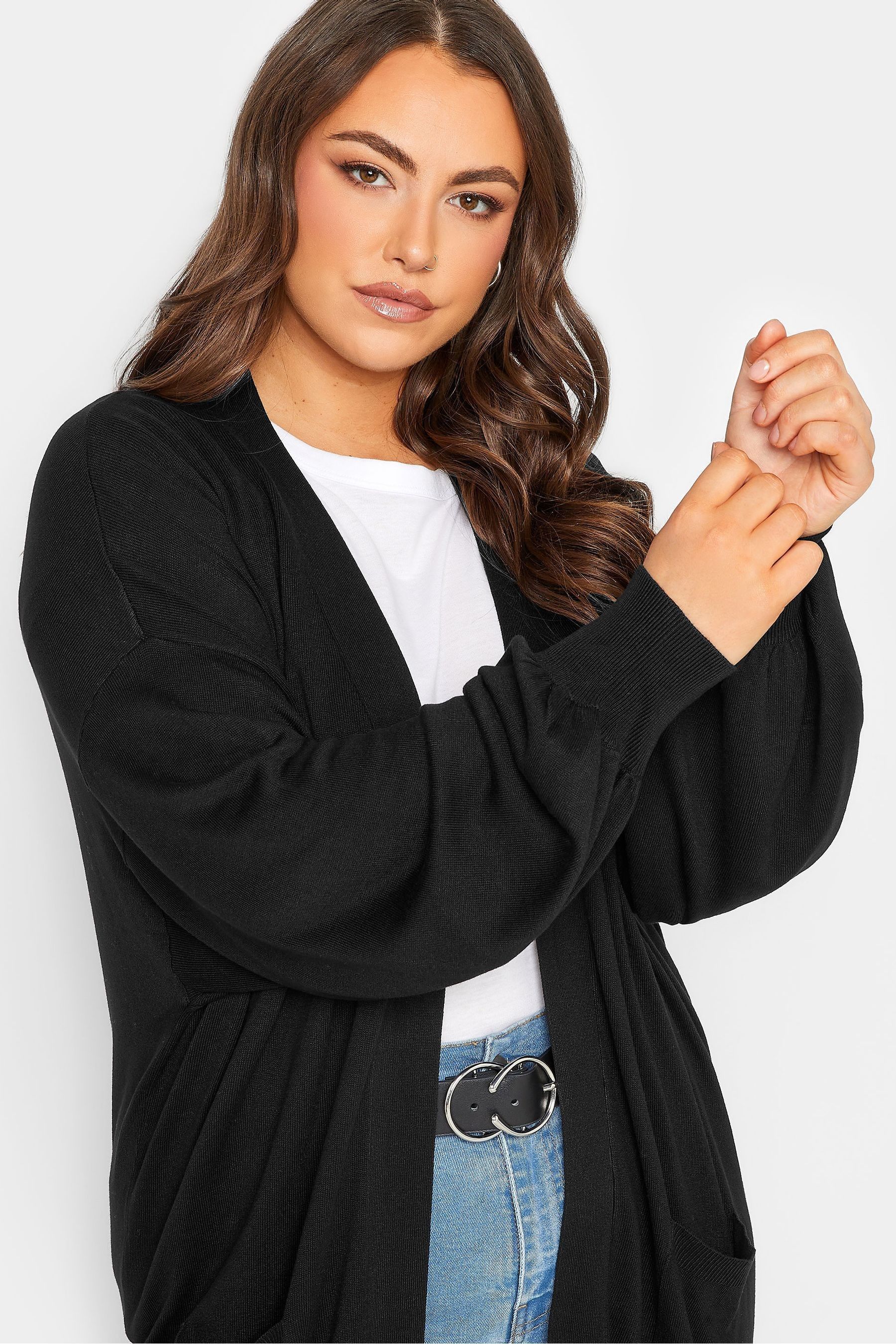 Balloon sleeve black cardigan online