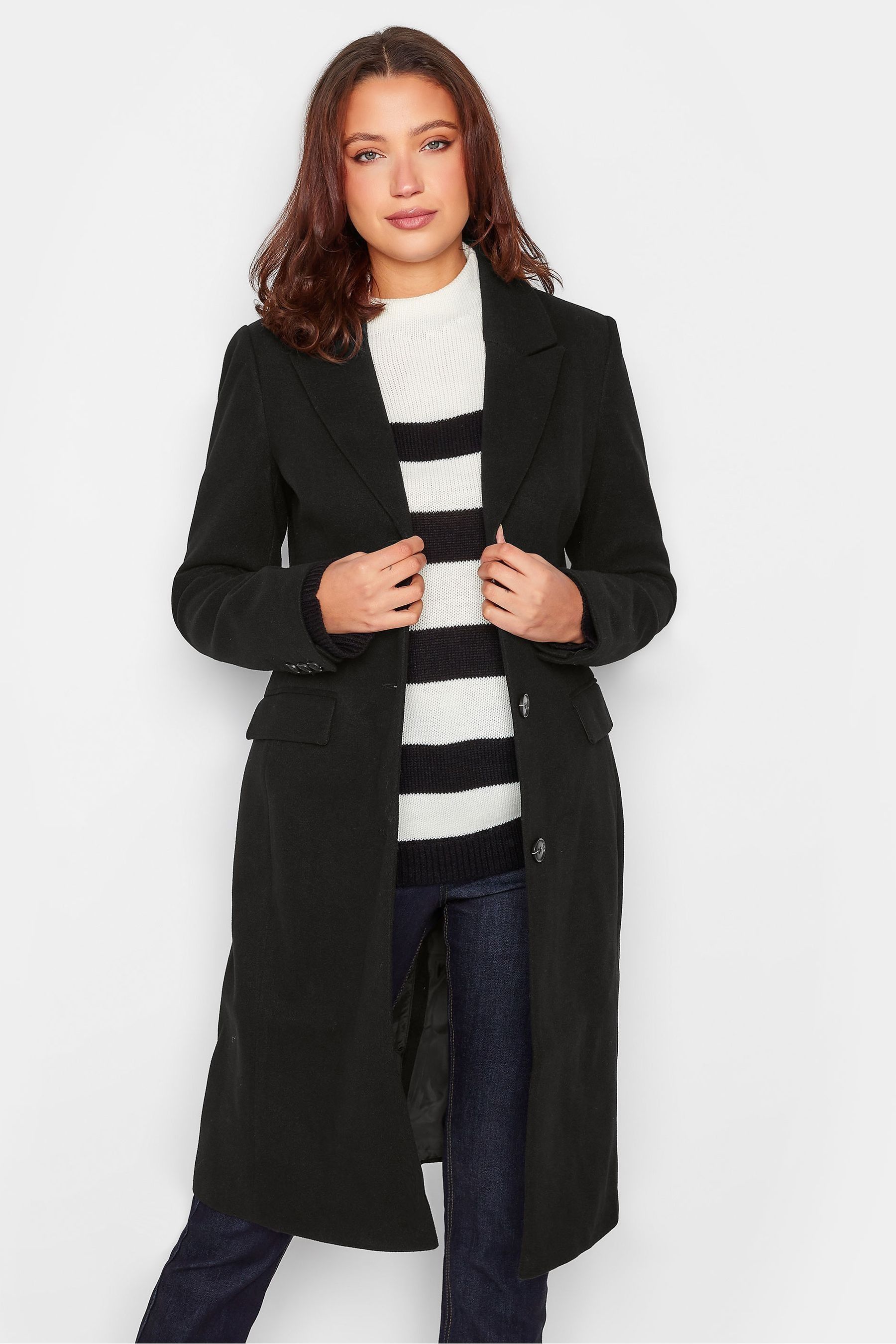 Buy Long Tall Sally Black Midi Formal Coat from the Next UK online