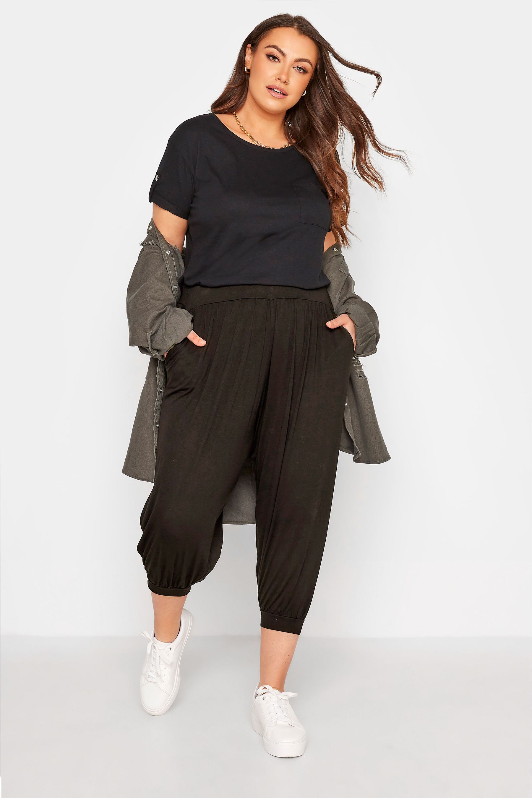 Black harem shop joggers