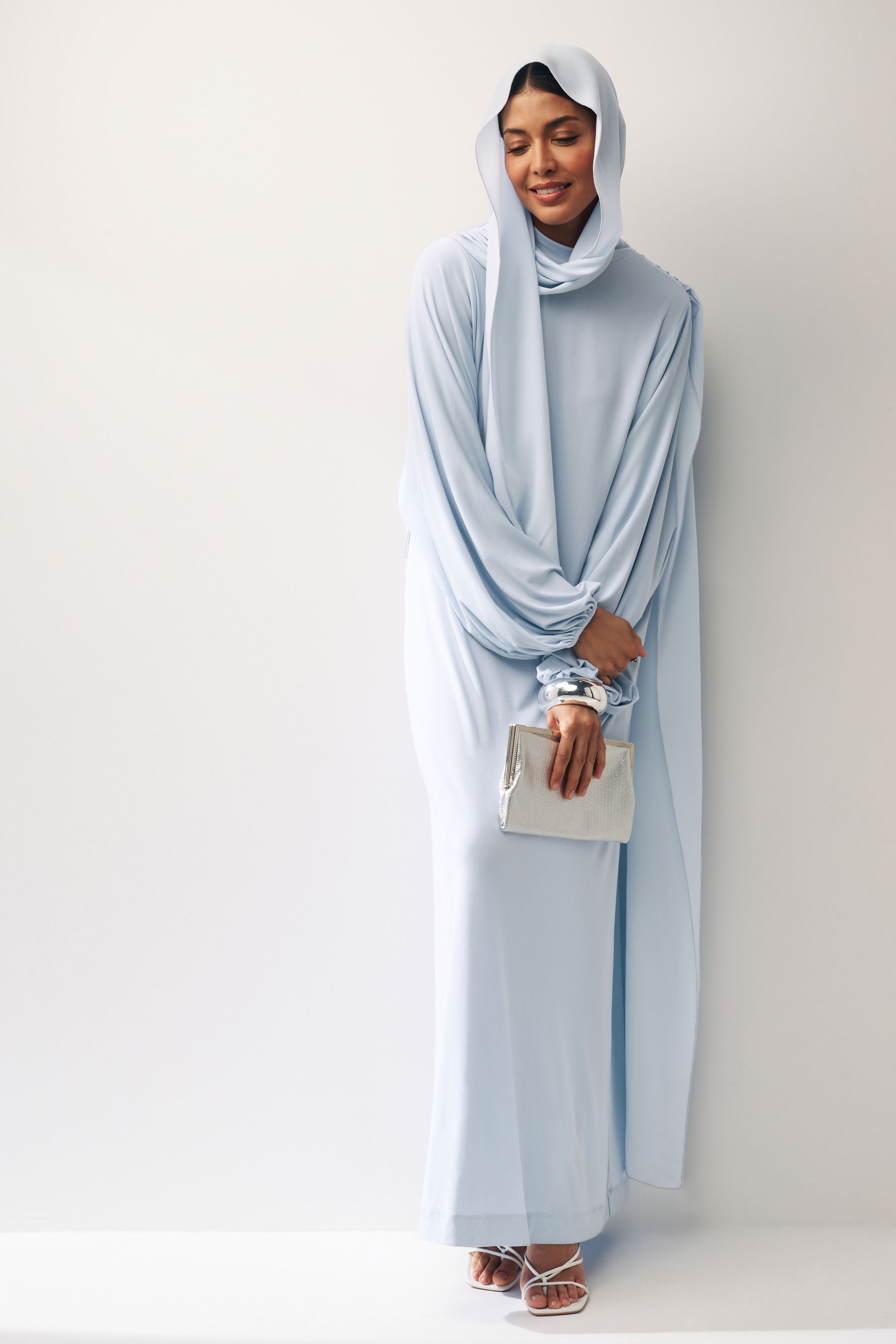 Long light top blue maxi dress