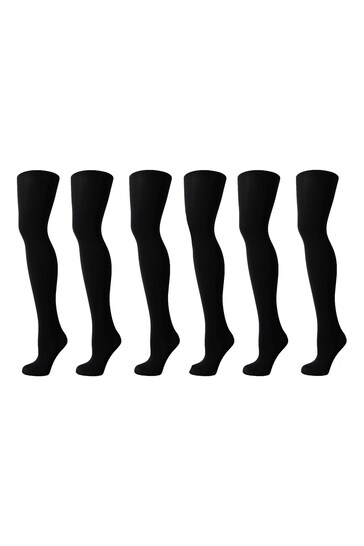 Pretty Polly 6 Pack Black 60 Denier Everyday Opaque Tights