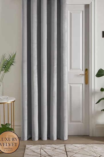 Laurence Llewelyn-Bowen Silver Montrose Blackout Thermal Eyelet Single Curtain