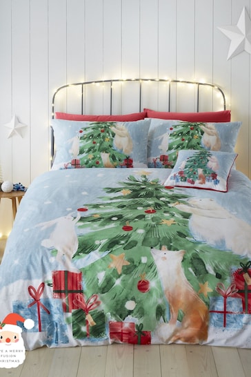 Fusion Green Winter Friends Easy Care Duvet Cover Set