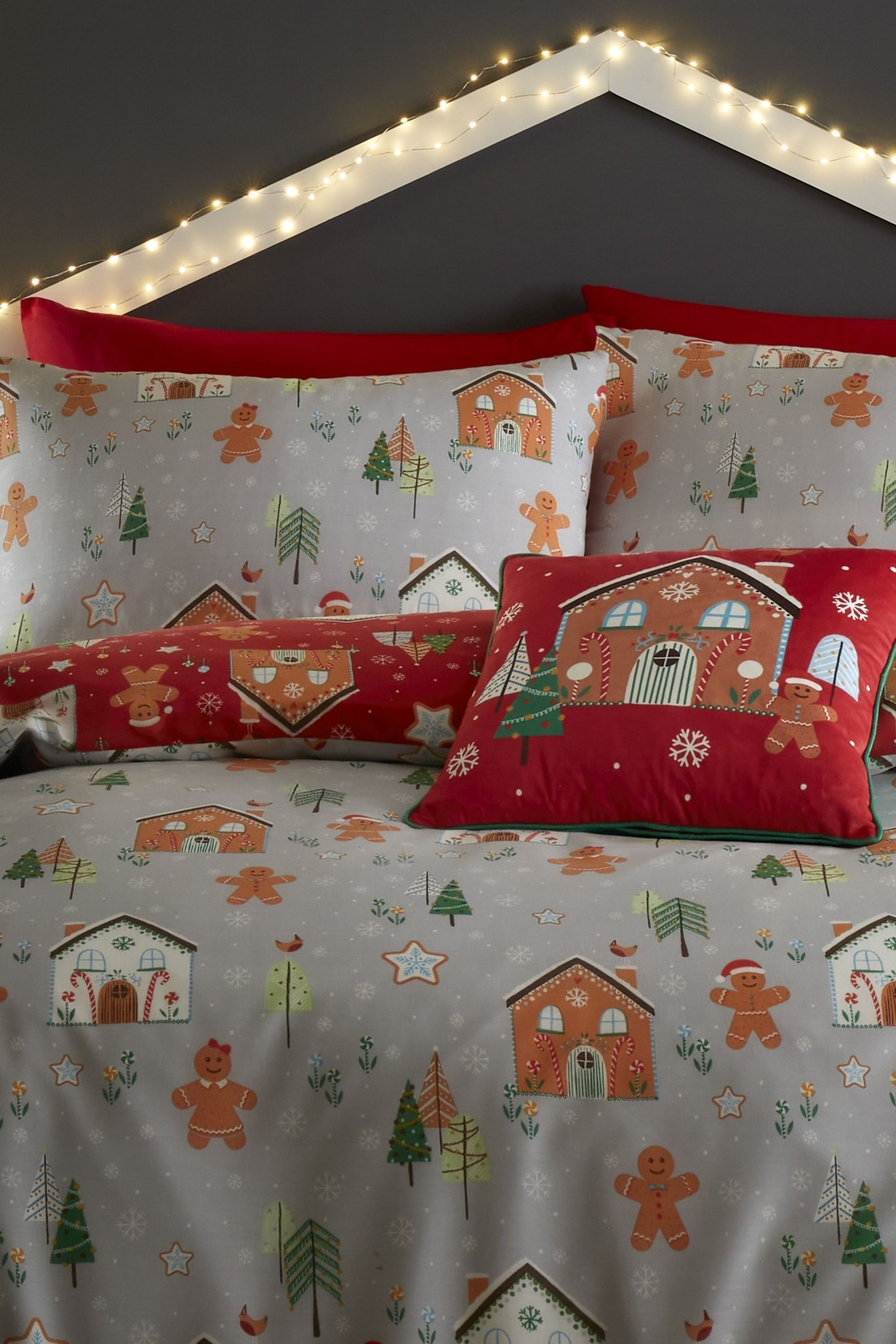 Buy Bedlam Grey Gingerbread House Reversible Duvet Cover Set from