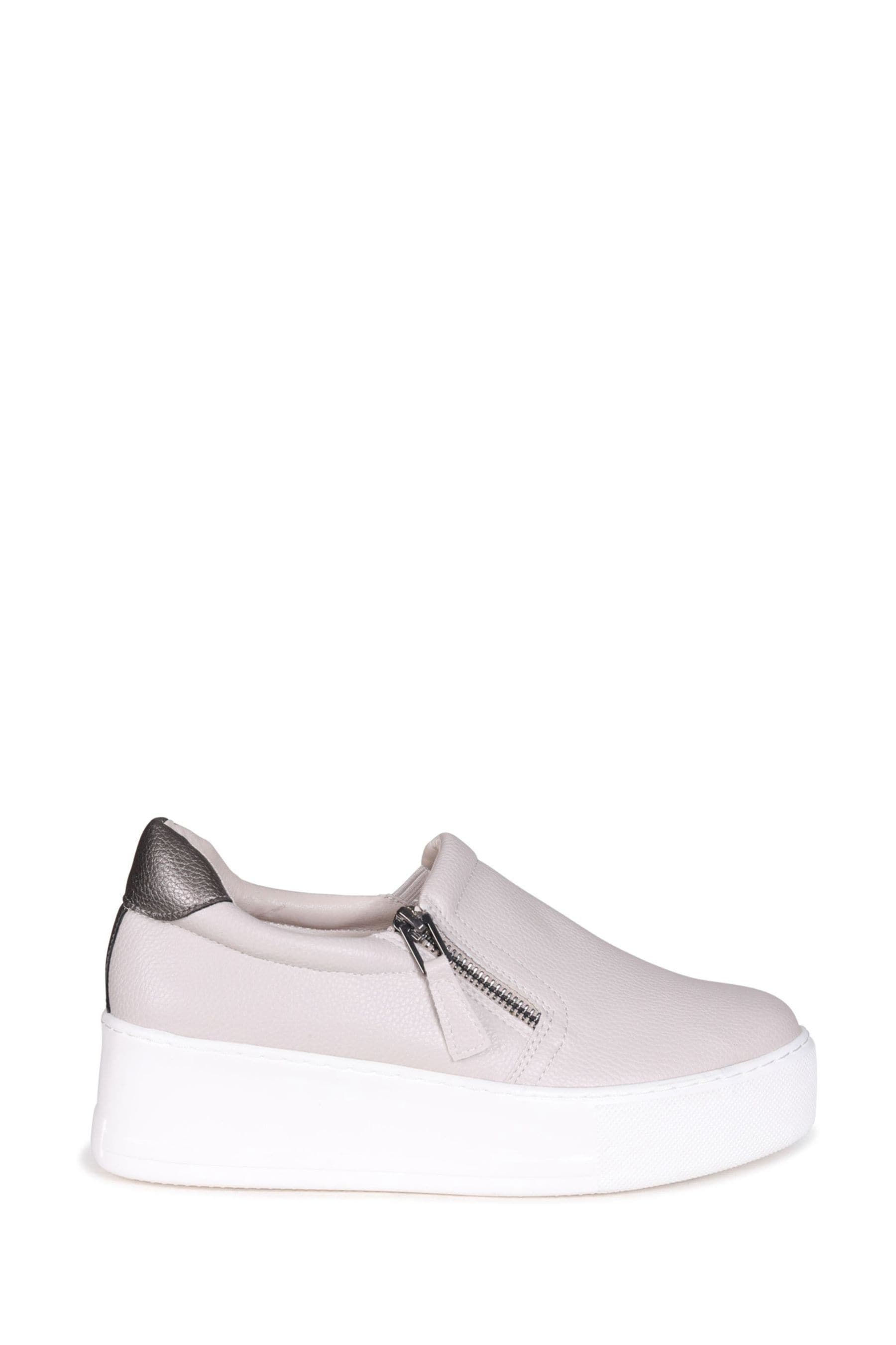 Linzi Grey Mercury Taupe Slip On Platform Trainers