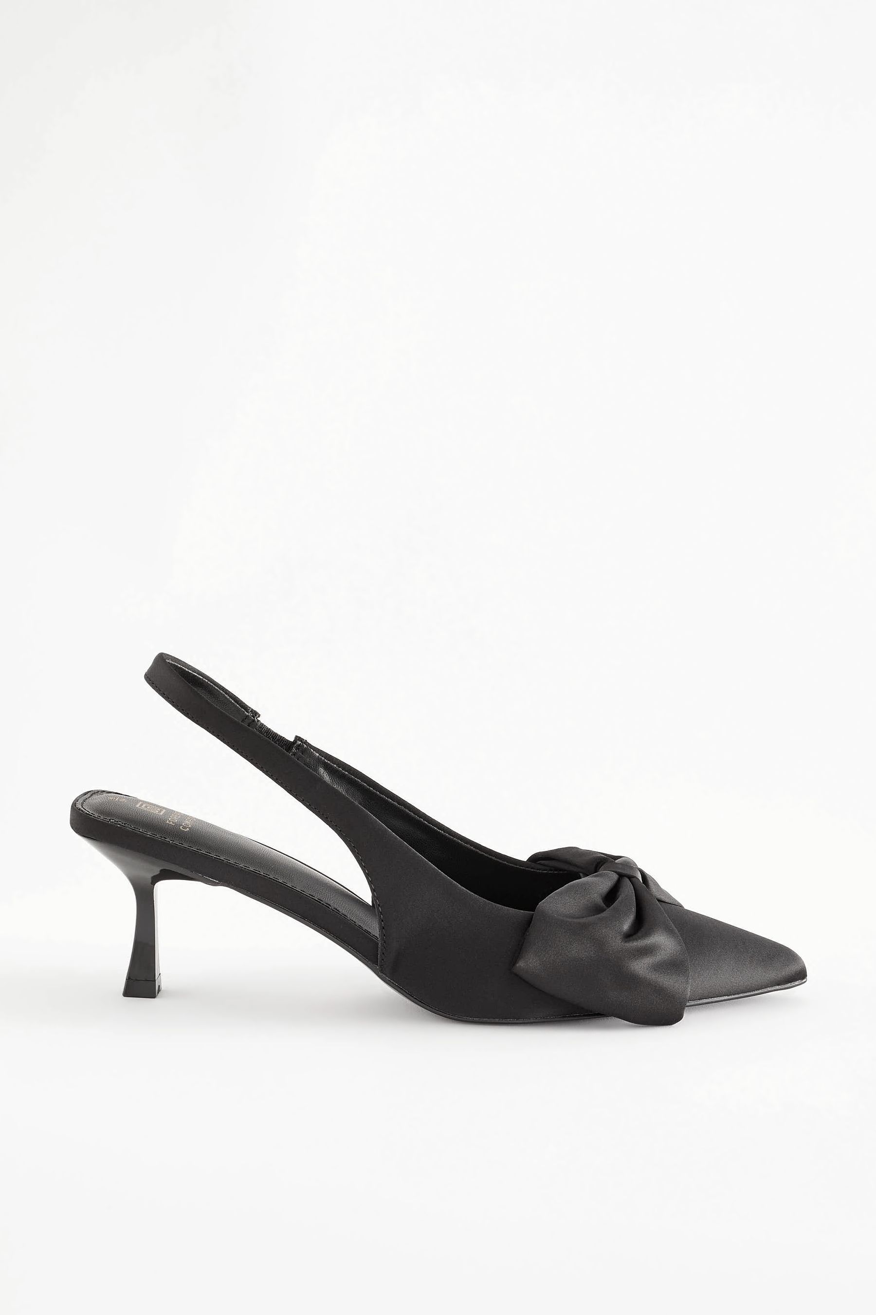 Buy Black Forever Comfort Bow Point Toe Slingback Heel Shoes from