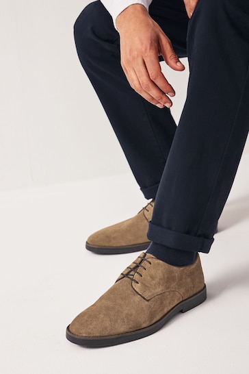 Stone Suede Derby Shoes
