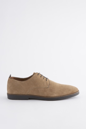 Stone Suede Derby Shoes