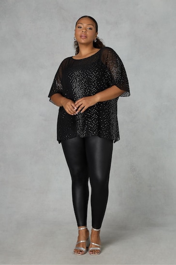 Live Unlimited Curve Metallic Dobby Overlay Black Top