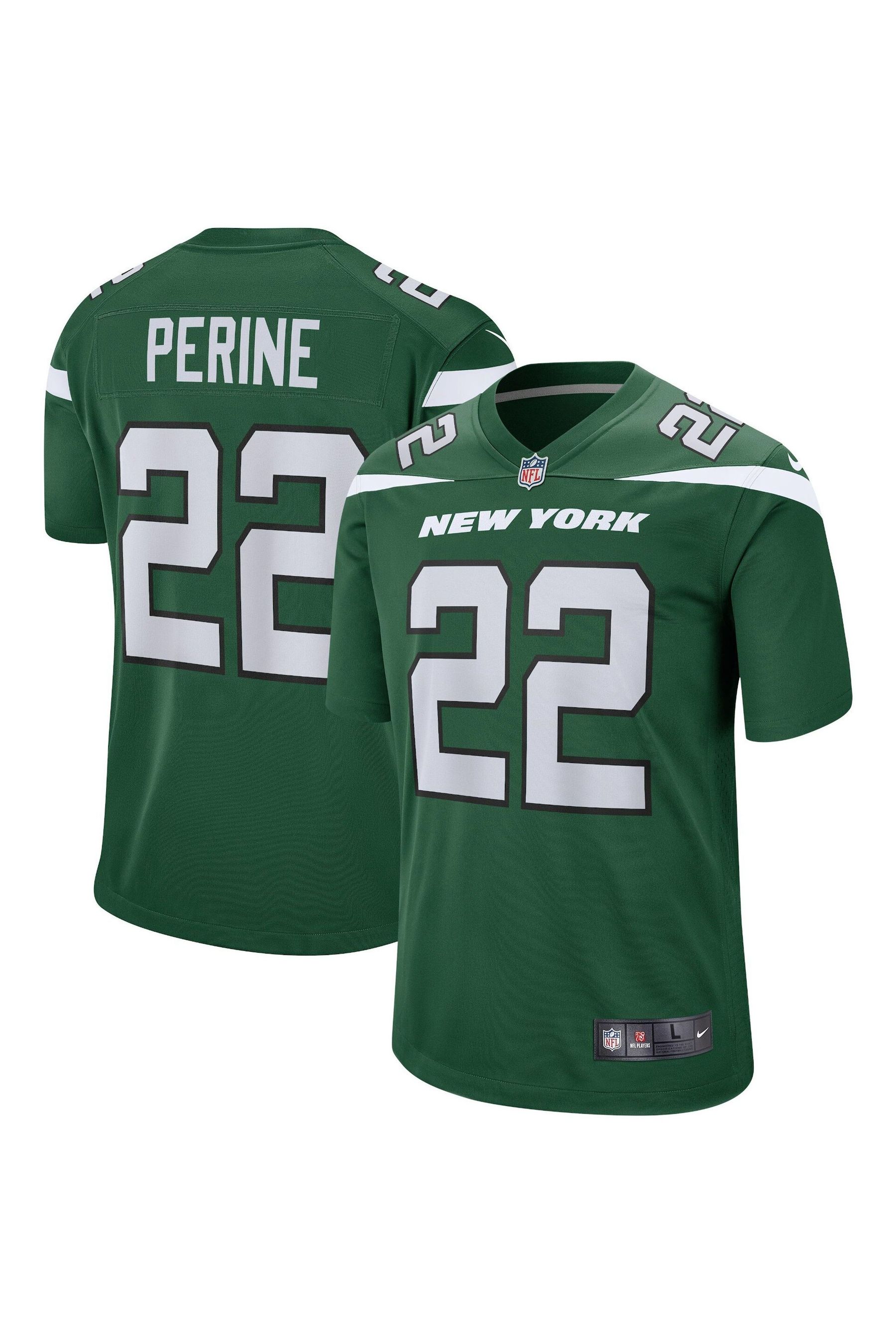 Fanatics Green New York Jets Game Team Colour La Mical Perine Jersey