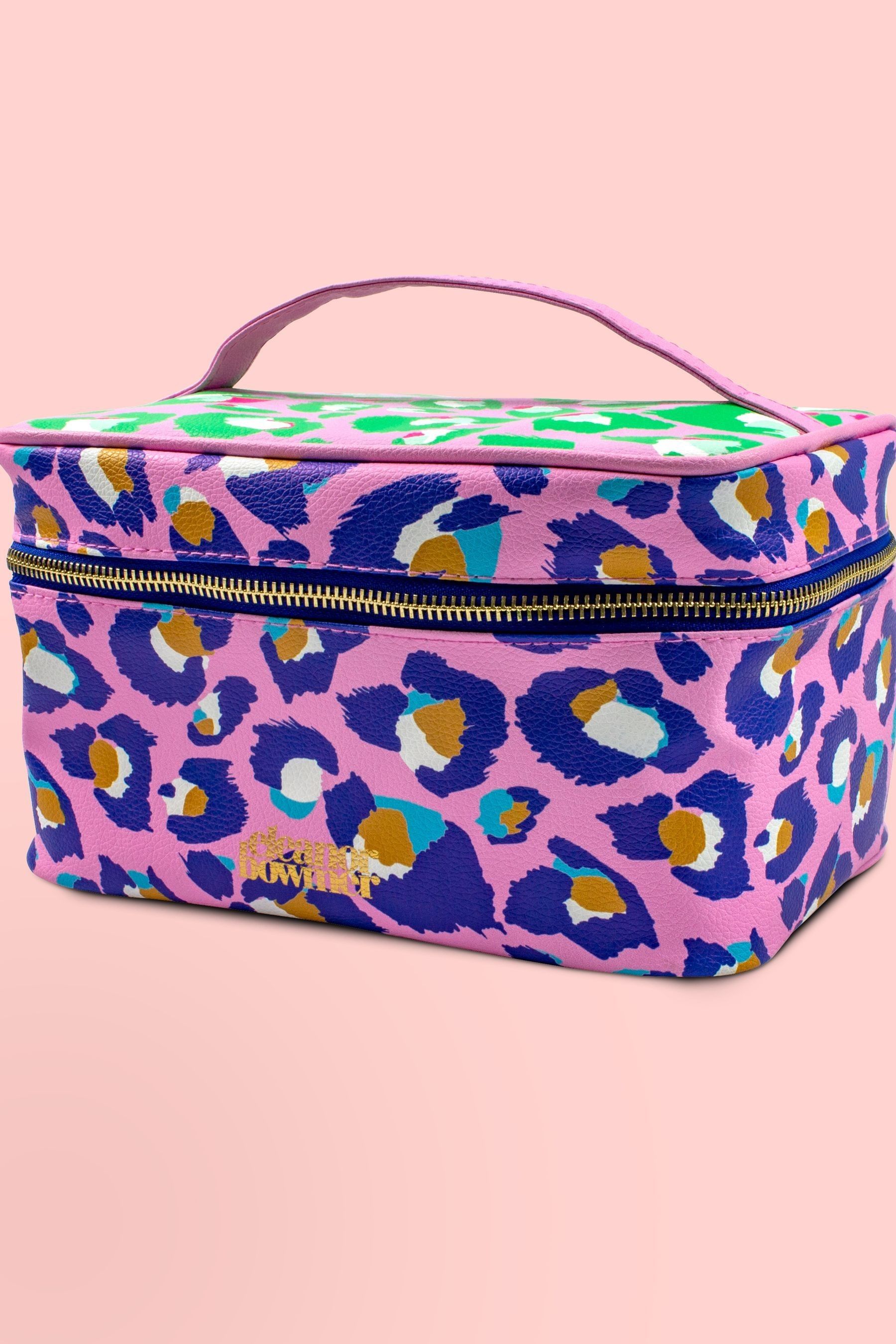 Buy Eleanor Bowmer Pink Leopard Print Vanity Case Wash Bag from