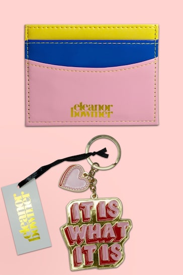 Eleanor Bowmer Yellow 'It is what it is' Keyring and Purse Cardholder Set