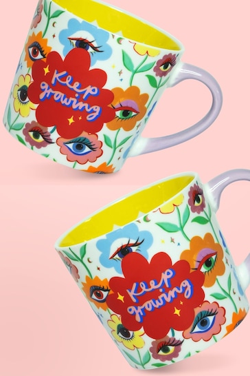 Eleanor Bowmer Flower Eyes 'Keep Growing' Mug Set