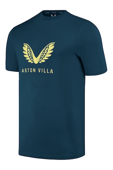 Castore Blue Aston Villa Players Travel T-Shirt