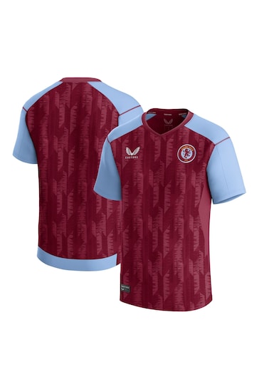 Castore Red Aston Villa Home Shirt 2023-24 Kids