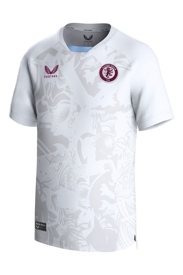Castore White Aston Villa Away Shirt 2023-24 Kids