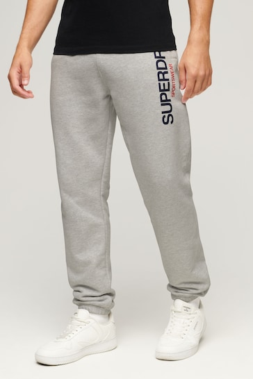 Superdry Grey Sportswear Logo Tapered Joggers