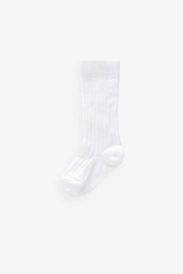 White Knee High Baby Socks 3 Pack (0mths-2yrs)
