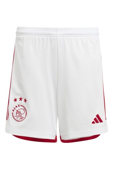 adidas White Ajax Home Shorts 2023-24