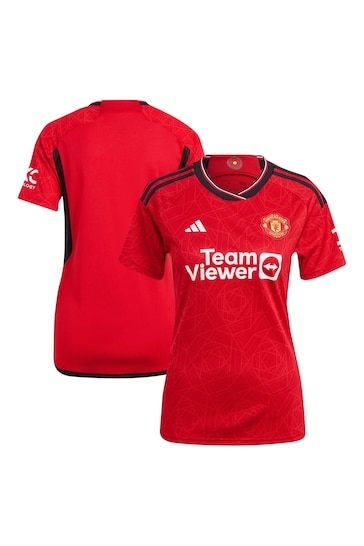 adidas Red Manchester United Home Shirt 2023-24 Womens