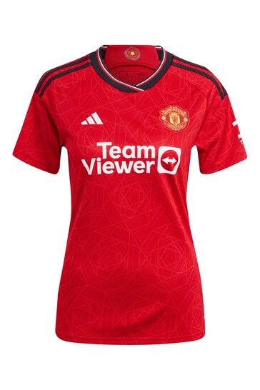 adidas Red Manchester United Home Shirt 2023-24 Womens