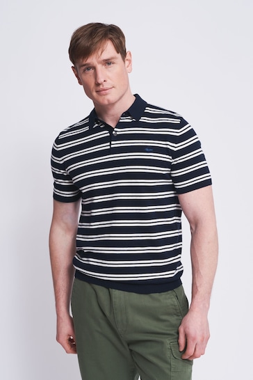 Aubin Dryden Knitted Cashmere Blend Polo Shirt