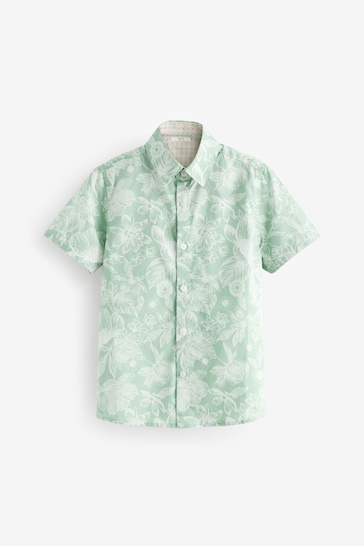 Green Short Sleeves Printed Shirt (3-16yrs)