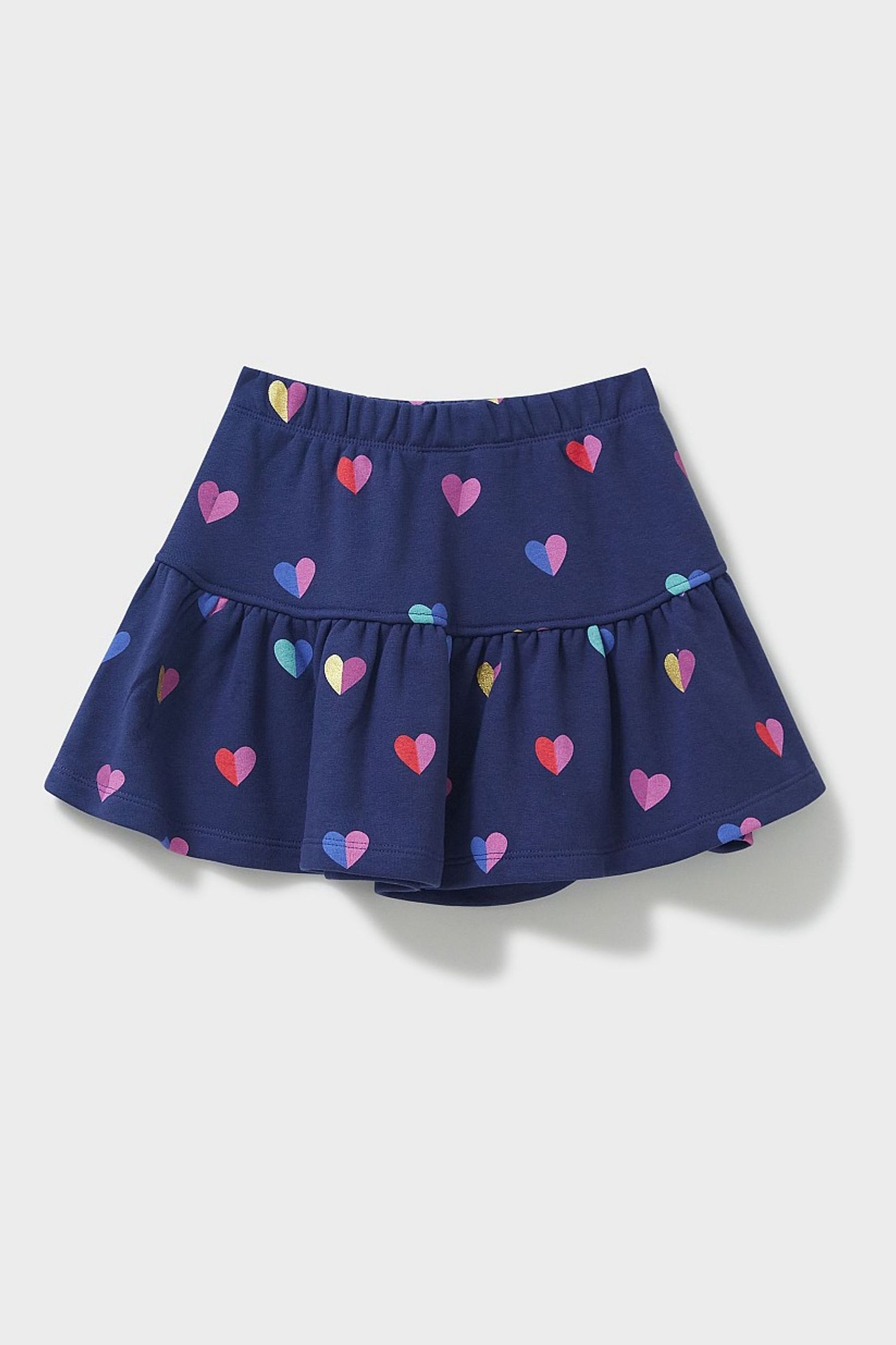 Buy Crew Clothing Company Navy Blue Heart Print Cotton Flared