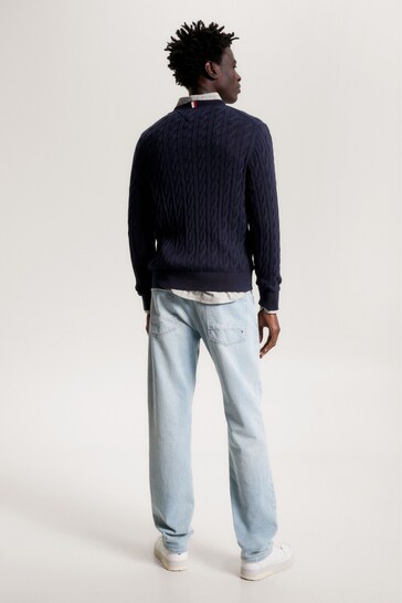 Tommy Hilfiger Blue Classic Cable Sweater