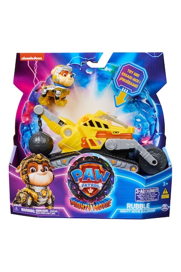 Paw Patrol Mighty Movie Themed Vehicles Rubble Toy