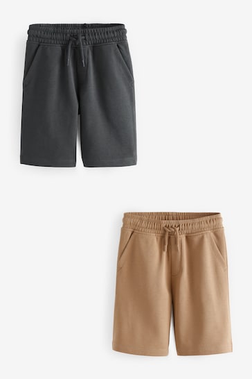 Grey/Stone 2 Pack Basic Jersey Shorts (3-16yrs)
