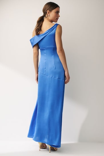 Emma Marella Blue Iva Drop Shoulder Maxi Dress