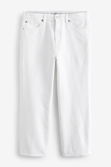 7 For All Mankind Logan Stovepipe White Jeans
