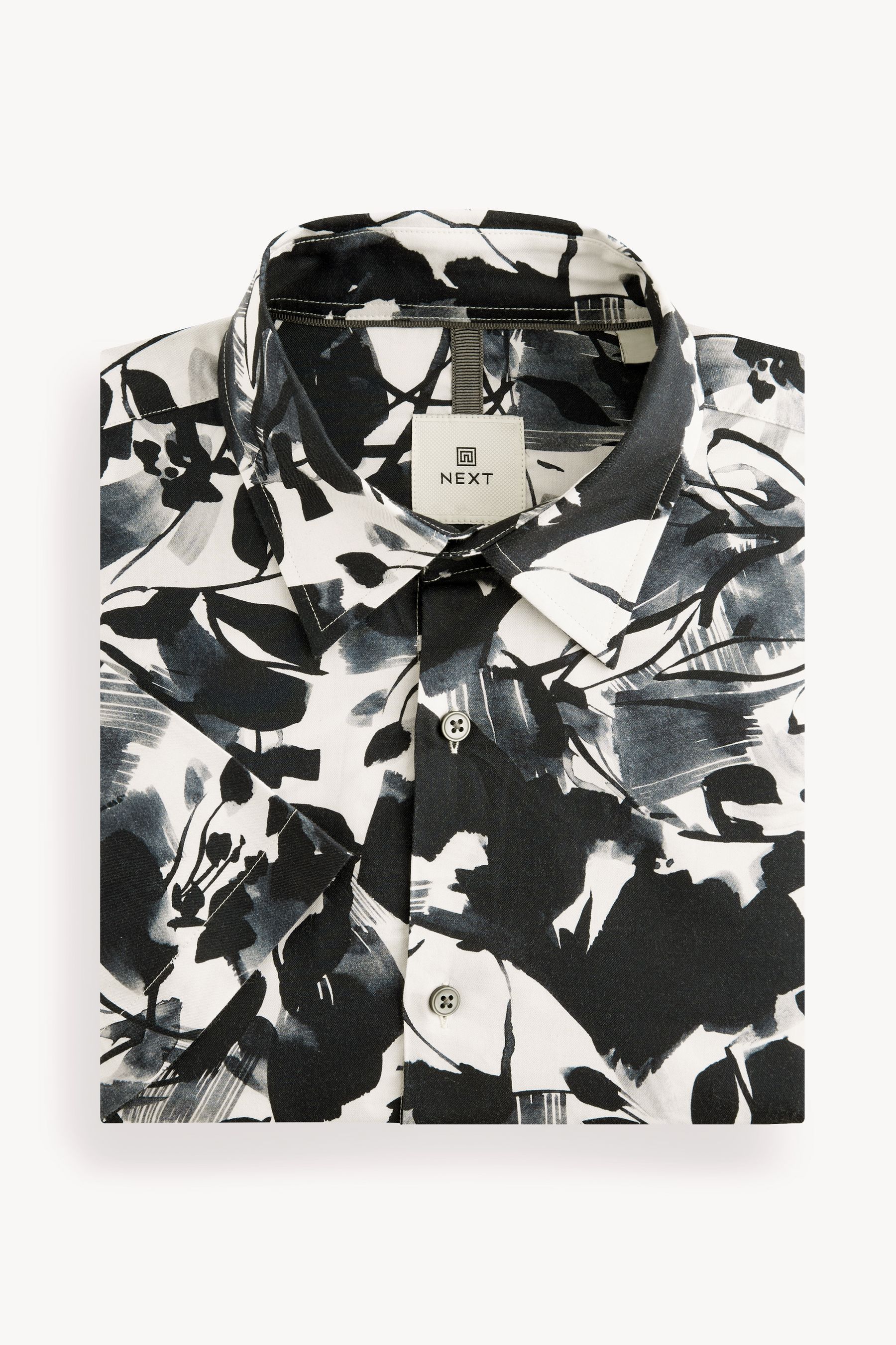 Black and white print shirt best sale