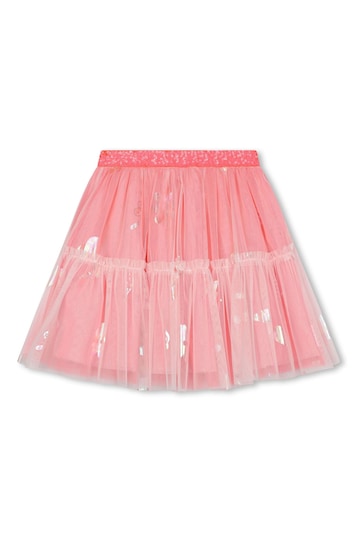 Billieblush Pink Double Layer Mesh Sequin Skirt