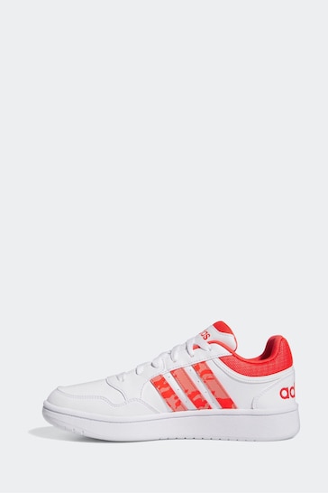 adidas Red/White Originals Hoops 3 Trainers