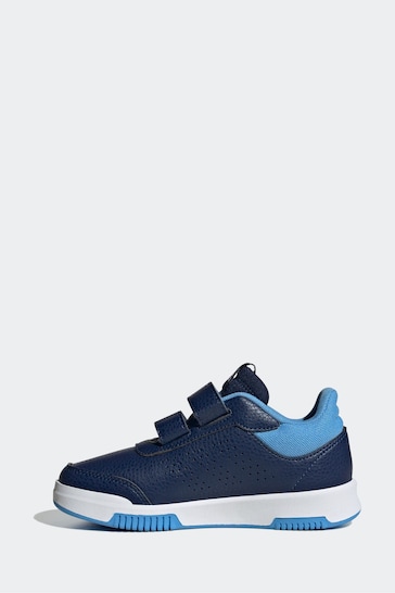 adidas Blue/White Tensaur Hook and Loop Shoes
