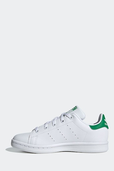 adidas White/Green Originals Stan Smith Trainers