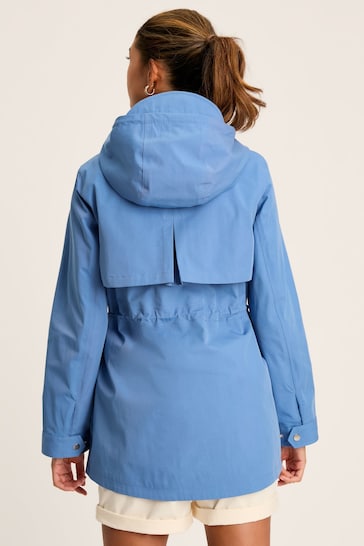 Joules Portwell Blue Waterproof Raincoat With Hood