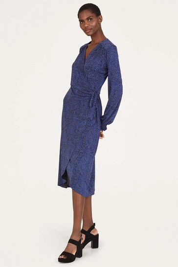Thought Blue Adoette Lenzing™ EcoVero™ Printed Wrap Dress