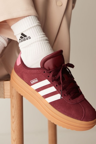 adidas Berry Red Kids VL Court Bold Trainers
