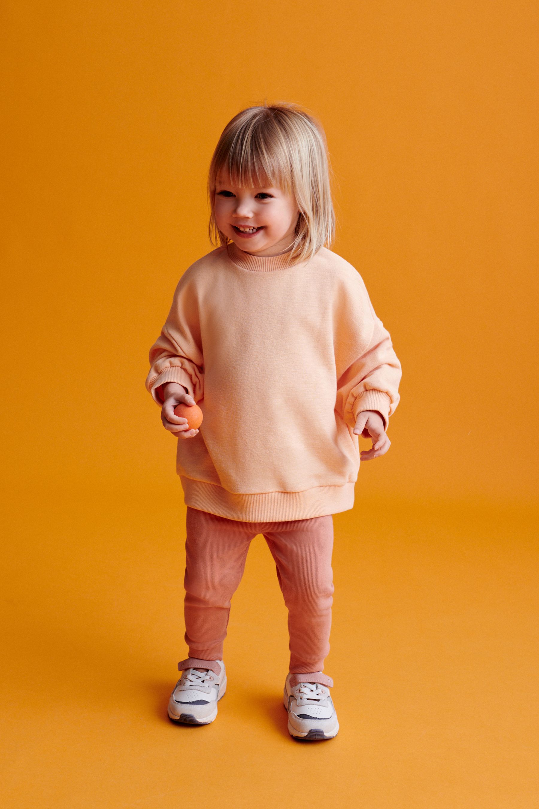 Orange Relaxed Fit Sweater And Leggings Set 3mths 7yrs